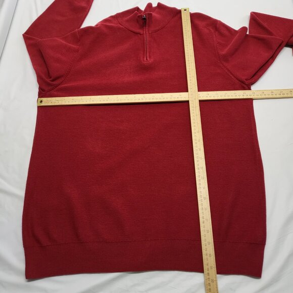 Lachlan Mens Sweater XXL British Inspired 1/4 Zip Pullover Long Sleeve Red - Picture 14 of 14